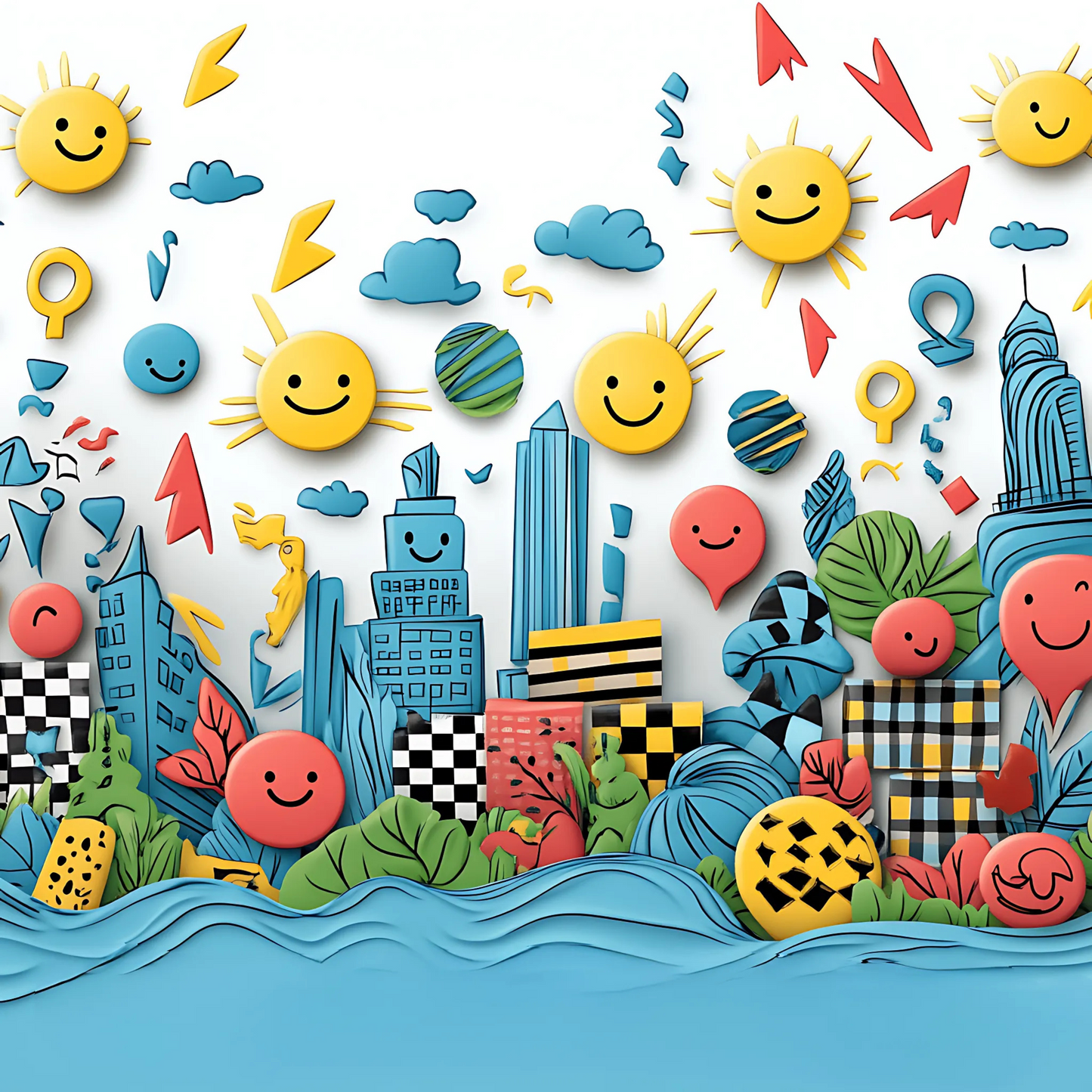 “Retro Anime-Inspired Digital Paper | Seamless 3D Emoji,