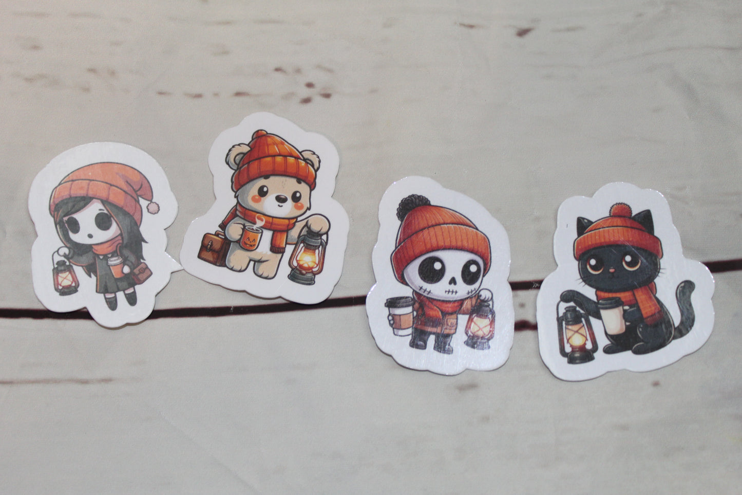 Kawaii Halloween Sticker Bundle Set of 3 or 4 β Cute Ghost, Pumpkin & Bat Stickers etc.For Planners, Journals, Scrapbooking