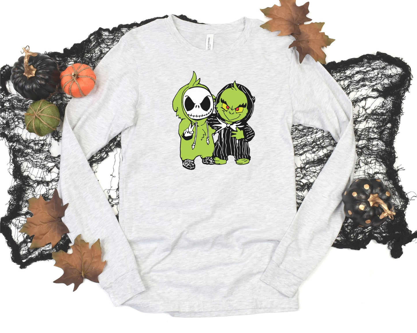 Beetle Juice & Grinch HTV, DTF Unisex long sleeve shirt