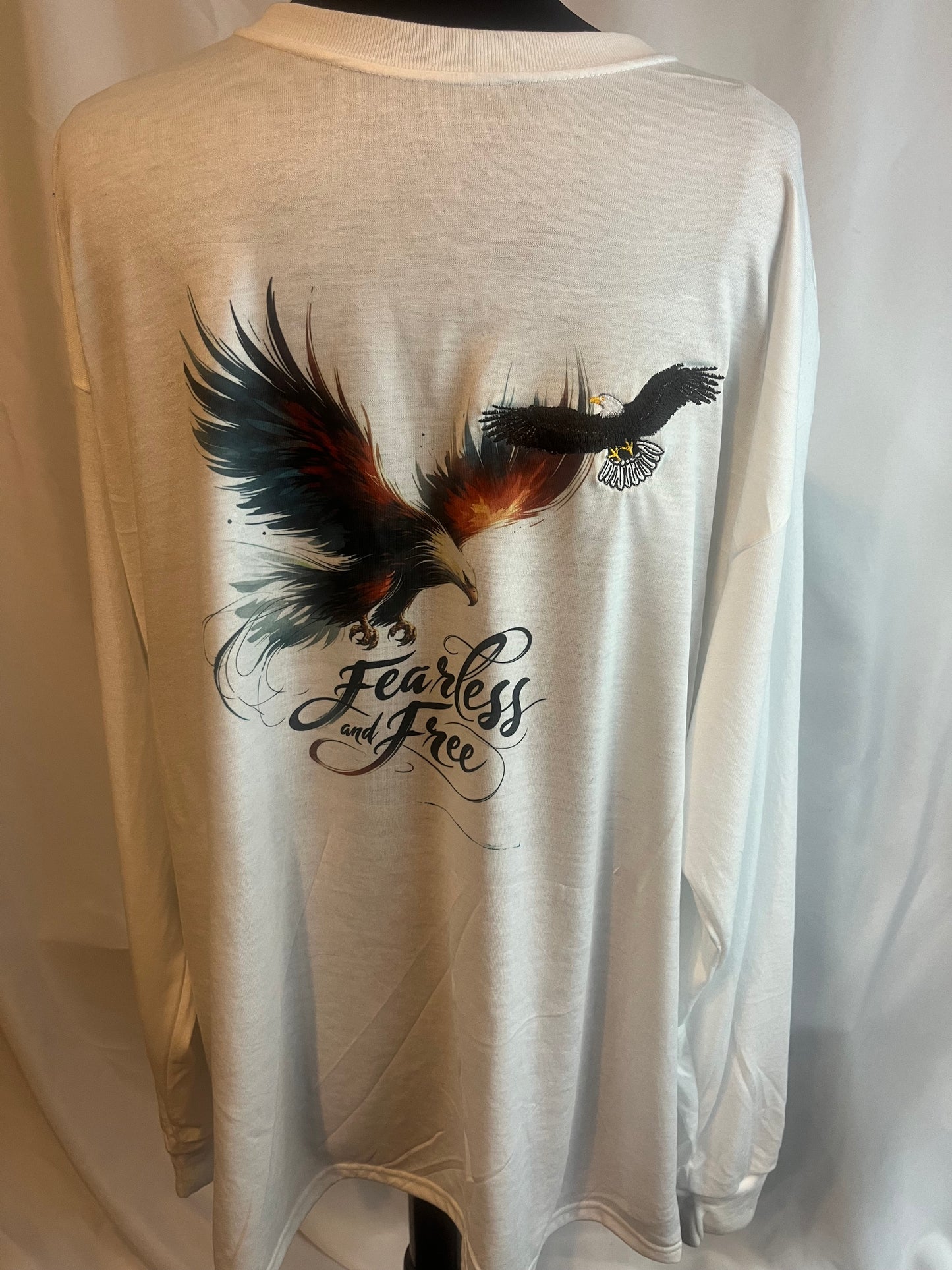 Fearless and Free Sublimation and Embroidered Eagle Shirt