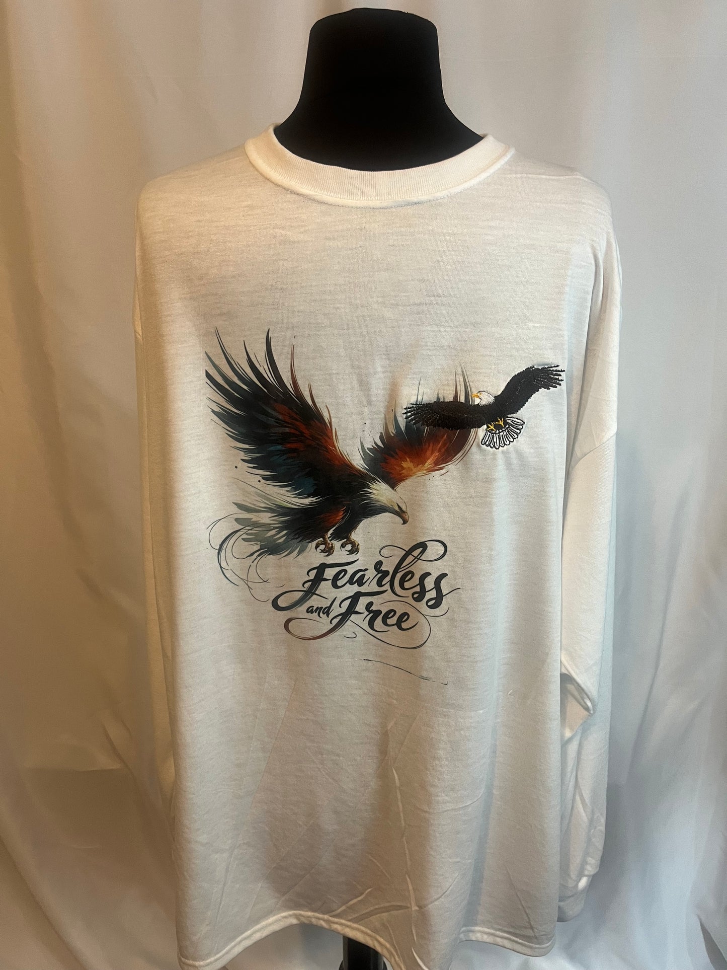 Fearless and Free Sublimation and Embroidered Eagle Shirt