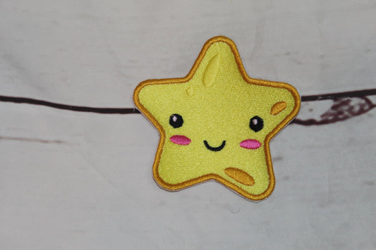 Kawaii Star Iron-On Patch | Cute Pastel Aesthetic Embroidered Patch | Adorable Cartoon Iron-On Badge for Clothes, Backpacks, and Jackets