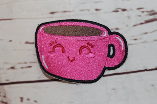 Kawaii tea cup Iron-On Patch | Cute Pastel Aesthetic Embroidered Patch | Adorable Cartoon Iron-On Badge for Clothes, Backpacks, and Jackets (Copy)