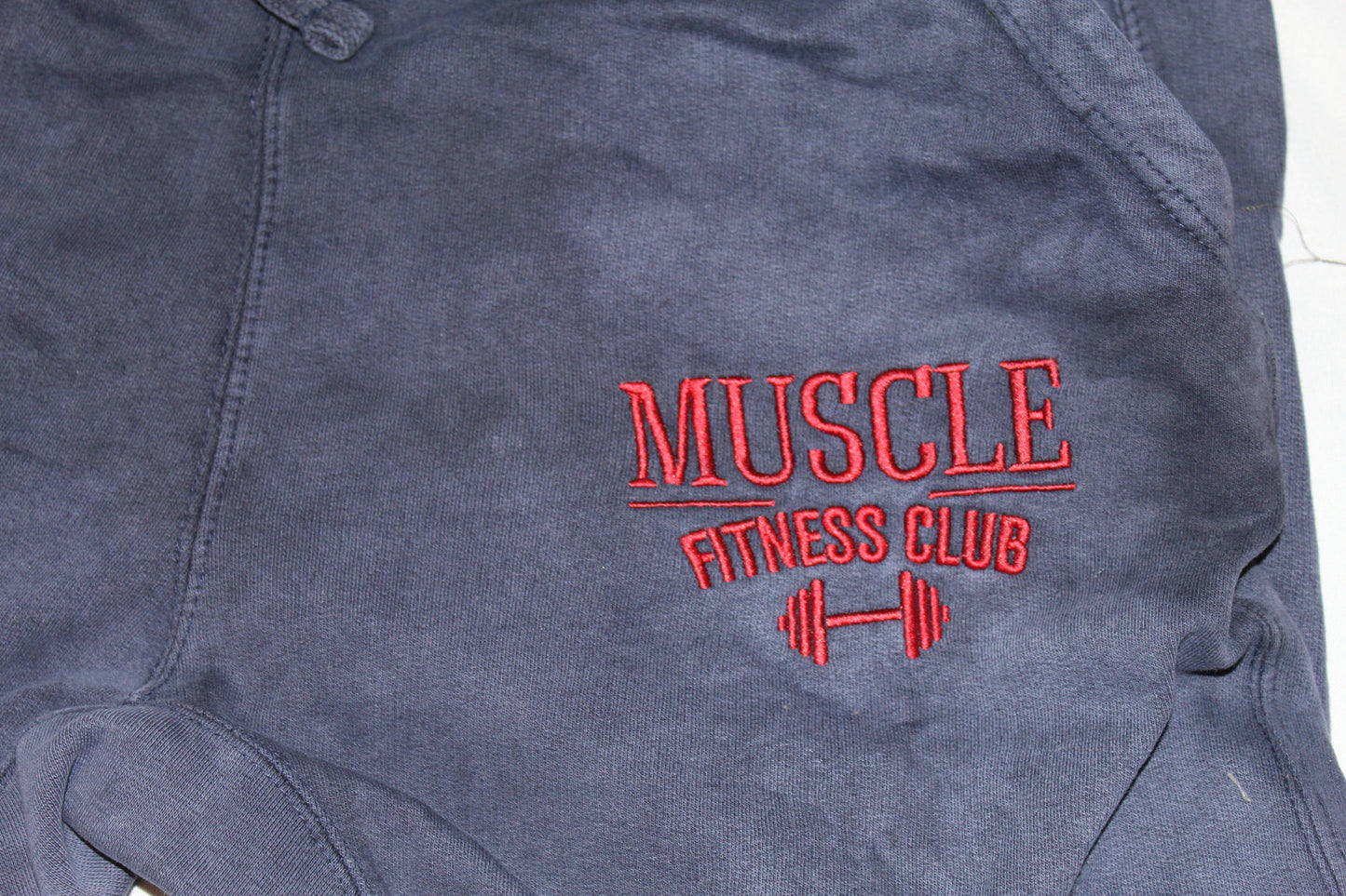 Pre-Order-AI-Inspired Muscle Fitness Club Joggers – Vintage Wash | Unisex Drop Crotch Gym Pants