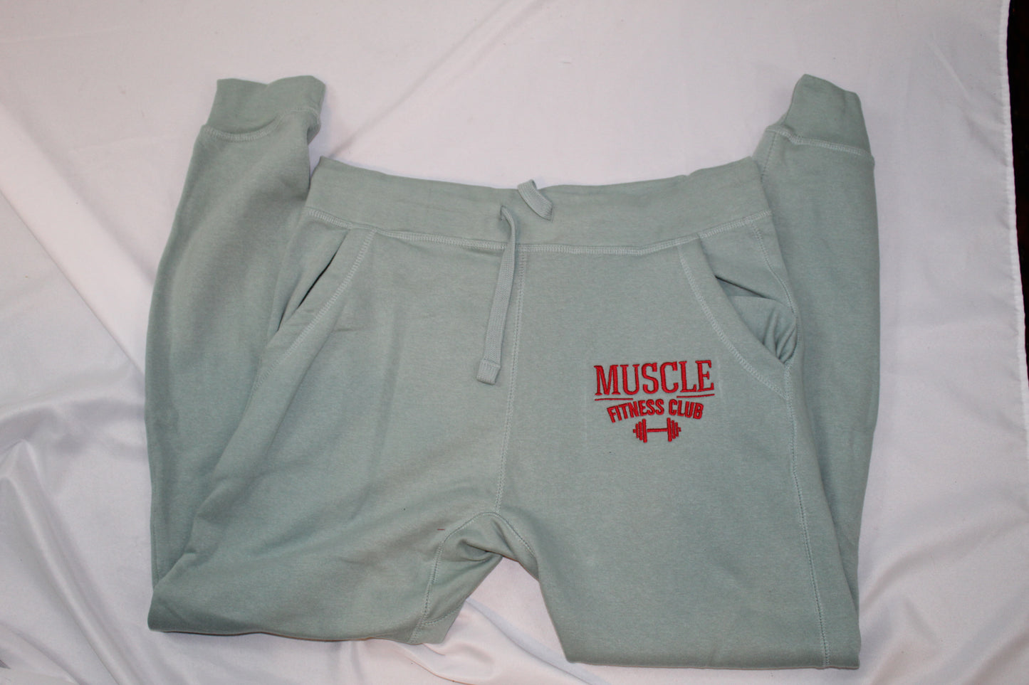 Pre-Order-AI-Inspired Muscle Fitness Club Joggers – Vintage Wash | Unisex Drop Crotch Gym Pants