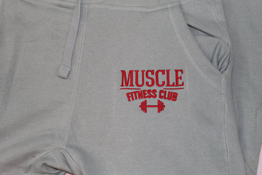 Pre-Order-AI-Inspired Muscle Fitness Club Joggers – Vintage Wash | Unisex Drop Crotch Gym Pants