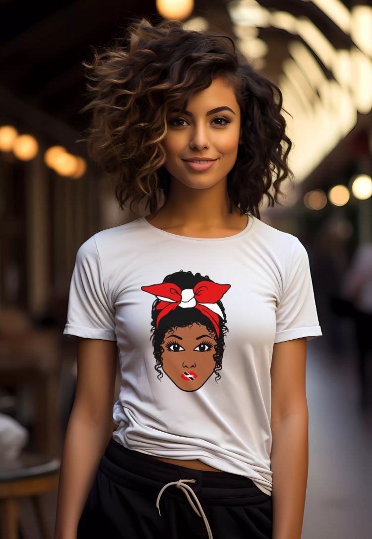 Caribbean Afro Queen HTV,DTF Short Sleeve Shirt