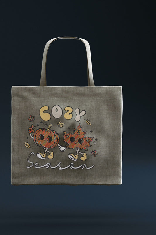 Cozy Season Embroidered Tote Bag - Limited Edition Fall Collection
