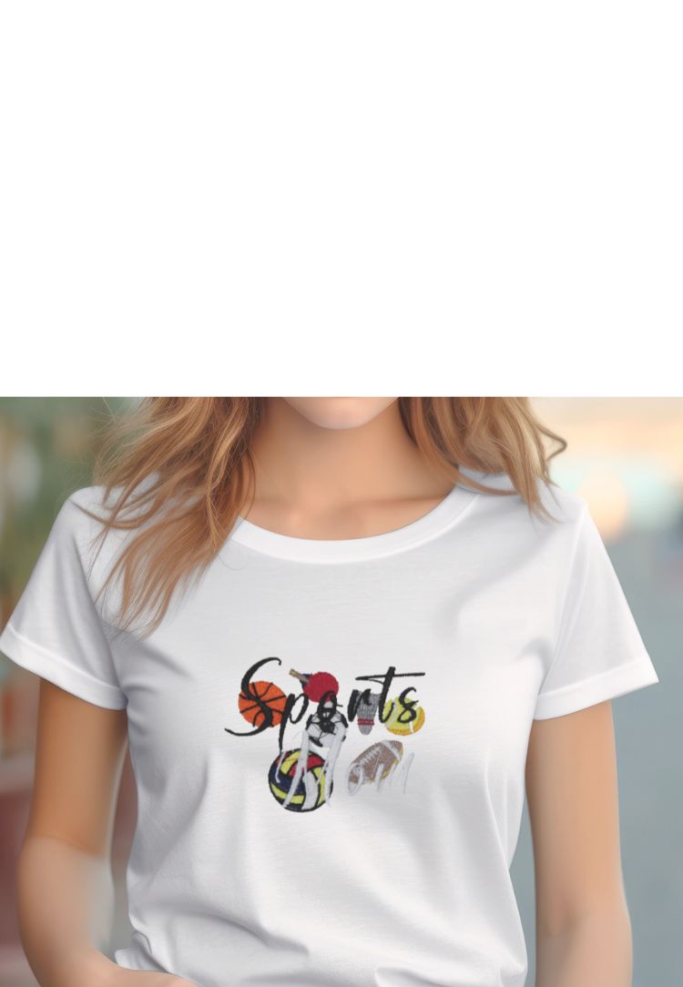 Sport Mom Embroidery T-Shirt