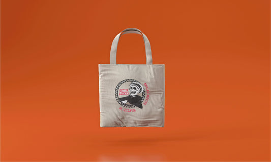 Spooky Style Embroidered skull Halloween Cotton Tote Bag!