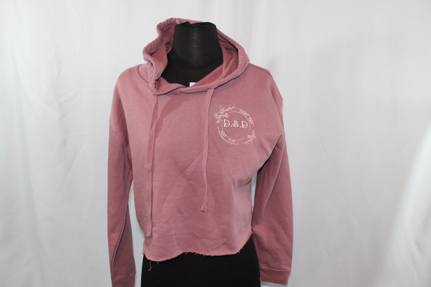 dsweetdeals brand rose logo  crop hoodie .